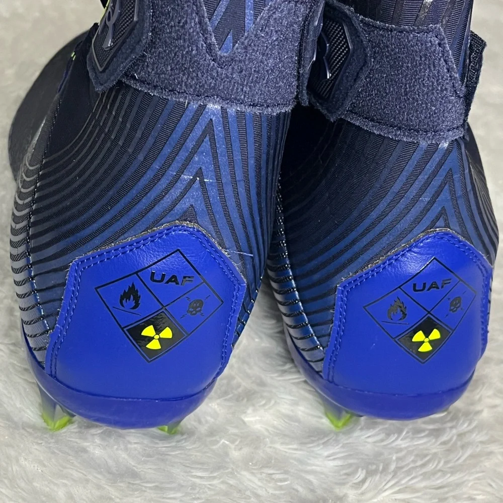 UNDER ARMOUR Highlight MC Flex Wrap Navy Blue Green Neon Football Cleats Mens 12